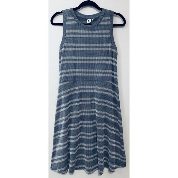 Gap Womens Medium Blue Sleeveless Ribbed Fit And Flare Dress Boho Stretch - Picture 1 of 5